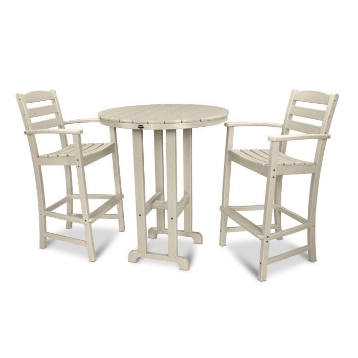 Polywood La Casa Café 3-Piece Round Farmhouse Bar Set - Casual Furniture World