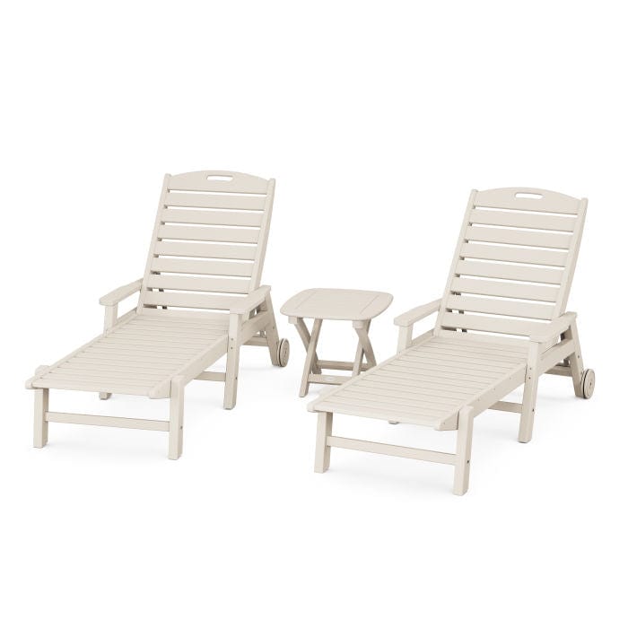 Polywood Nautical 3-Piece Chaise Set with Nautical Side Table - Casual Furniture World