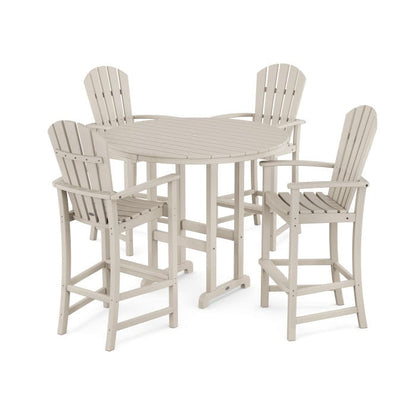 Polywood Palm Coast 5-Piece Round Farmhouse Bar Set - Casual Furniture World