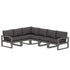 POLYWOOD EDGE 6-Piece Modular Sectional in Slate Grey / Ash Charcoal
