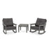 POLYWOOD Vineyard 3-Piece Deep Seating Rocking Chair Set in Slate Grey / Ash Charcoal