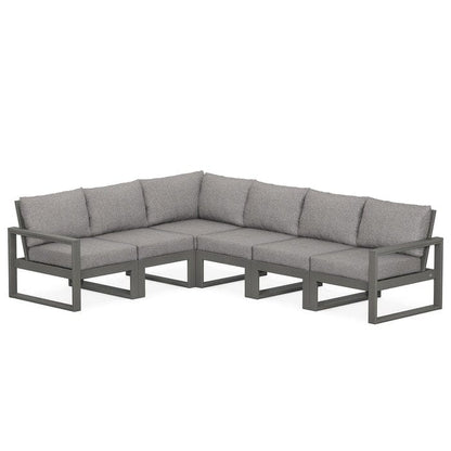 POLYWOOD EDGE 6-Piece Modular Sectional in Slate Grey / Grey Mist
