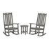 Polywood Nautical 3Piece Porch Rocking Chair Set with Round 18" Side Table - Casual Furniture World