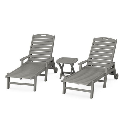 Polywood Nautical 3-Piece Chaise Set with Nautical Side Table - Casual Furniture World