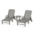 Polywood Nautical 3-Piece Chaise Set with Nautical Side Table - Casual Furniture World