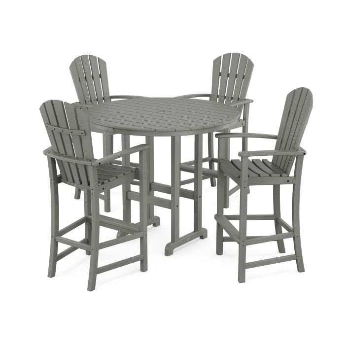 Polywood Palm Coast 5-Piece Round Farmhouse Bar Set - Casual Furniture World