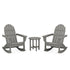 Polywood Polywood Slate Grey Polywood Vineyard 3-Piece Adirondack Rocking Chair Set with 18" Round Table