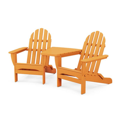 Polywood Classic 3-Piece Folding Adirondack Set With Connecting Table - Casual Furniture World