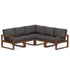 POLYWOOD EDGE 5-Piece Modular Sectional in Teak / Ash Charcoal