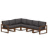 POLYWOOD EDGE 6-Piece Modular Sectional in Teak / Ash Charcoal