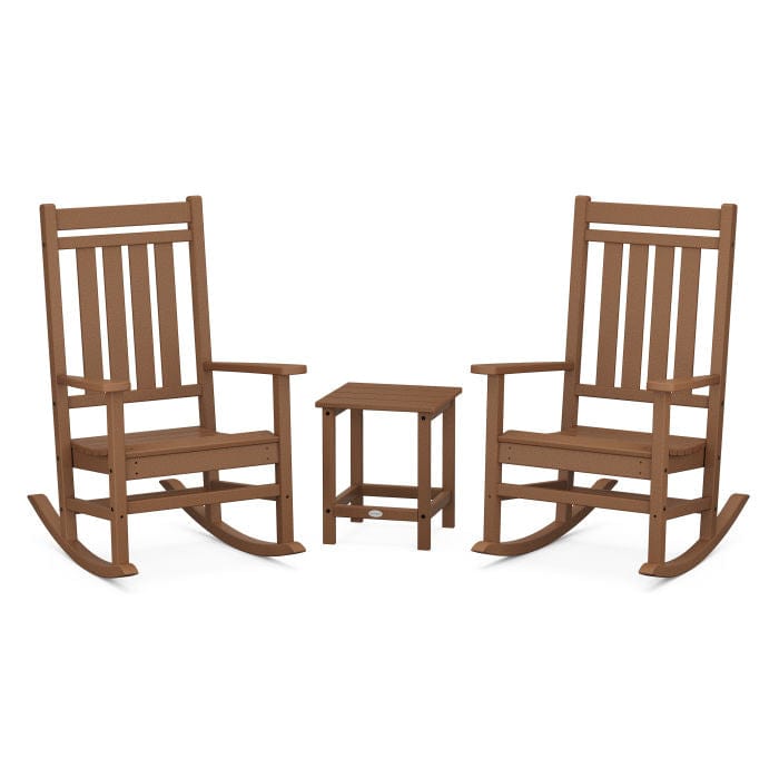 Polywood Estate 3-Piece Rocking Chair Set with Long Island 18&quot; Side Table - Casual Furniture World