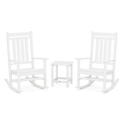 Polywood Estate 3-Piece Rocking Chair Set with Long Island 18&quot; Side Table - Casual Furniture World