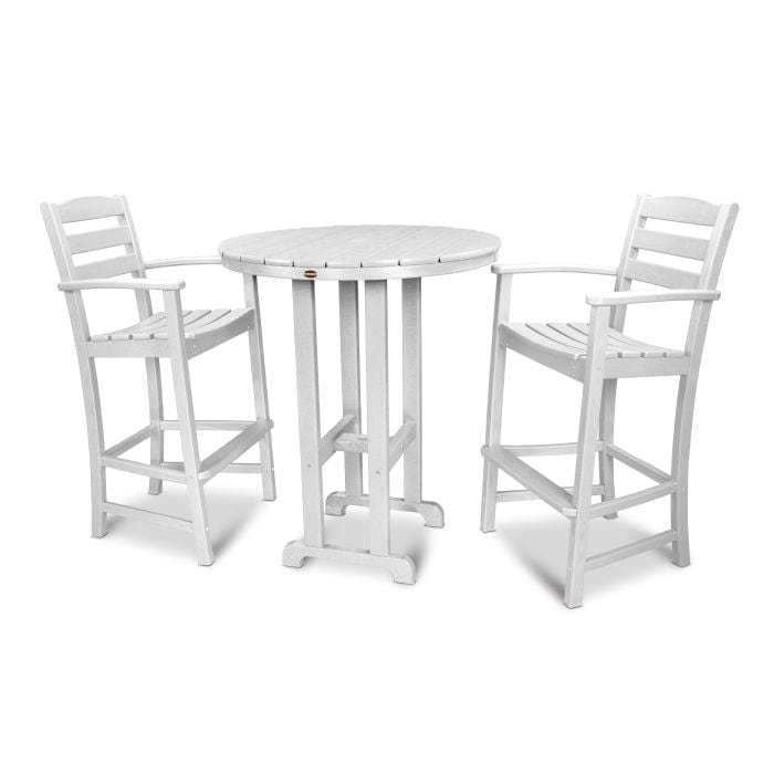 Polywood La Casa Café 3-Piece Round Farmhouse Bar Set - Casual Furniture World