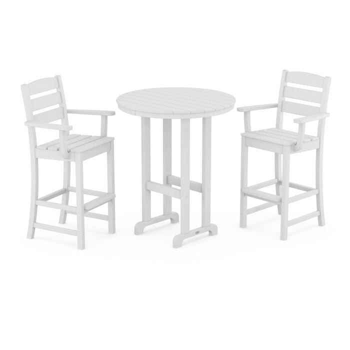 Polywood Lakeside 3-Piece Round Bar Arm Chair Set - Casual Furniture World