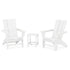 Polywood Modern 3-Piece Curveback Adirondack Set With Long Island 18" Side Table - Casual Furniture World
