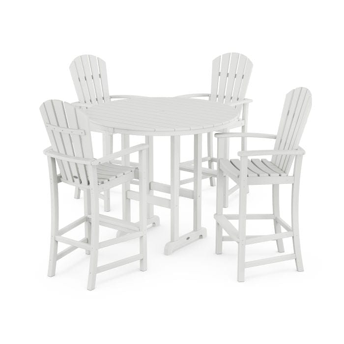 Polywood Palm Coast 5-Piece Round Farmhouse Bar Set - Casual Furniture World