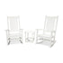 Polywood Vineyard 3-Piece Rocking Chair Set with South Beach 18" Side Table - Casual Furniture World