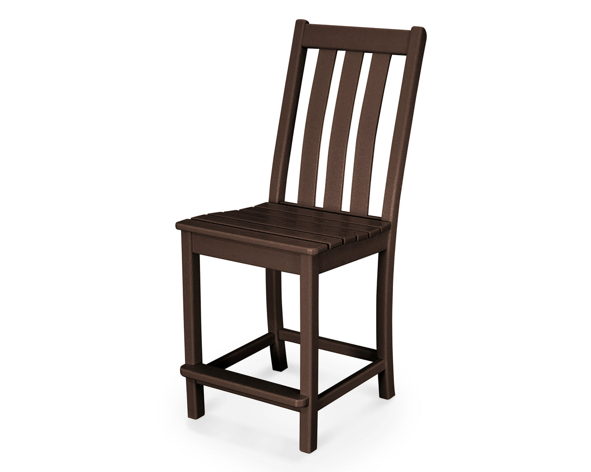 POLYWOOD Vineyard Counter Side Chair in Mahogany