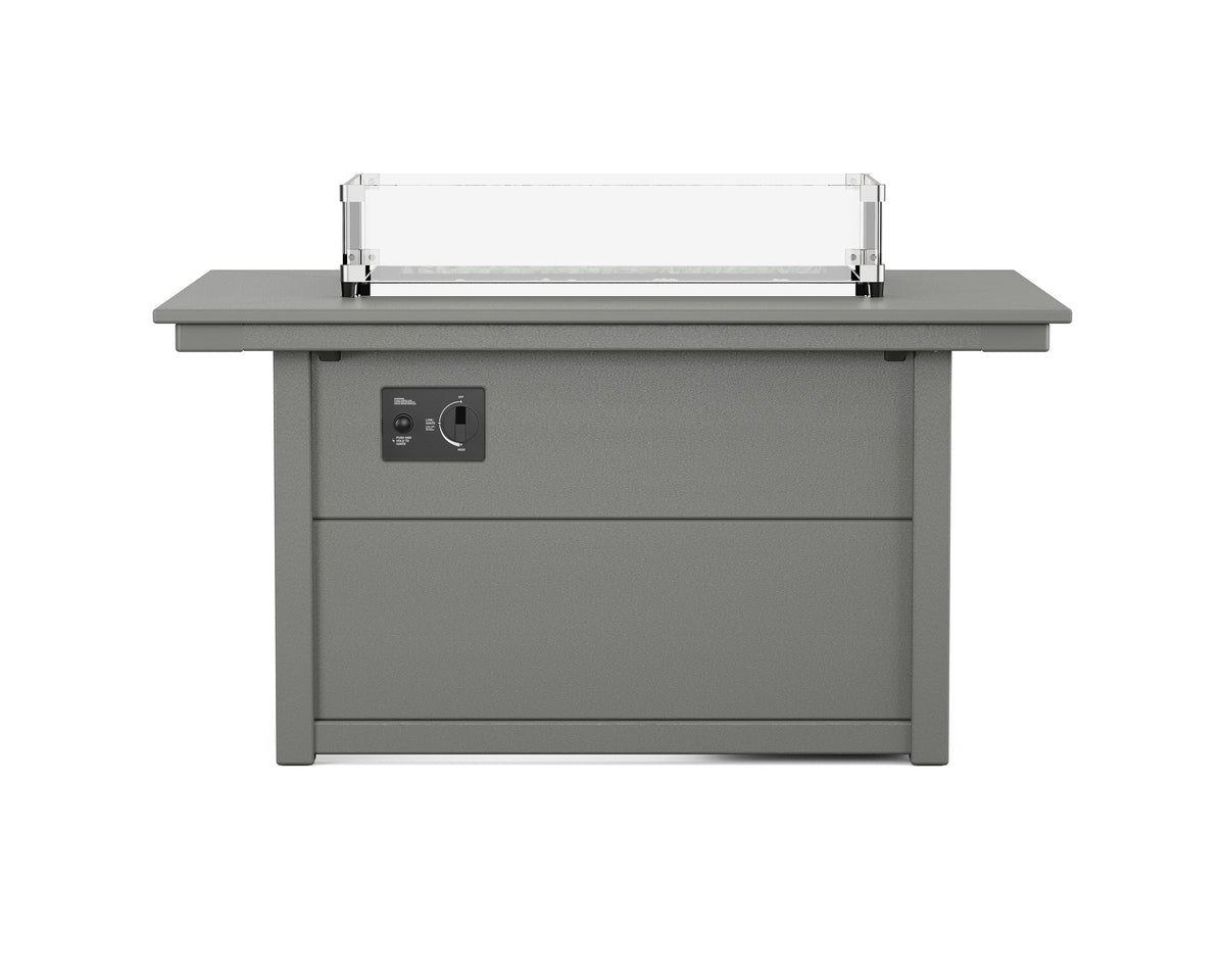 Alternate view of the POLYWOOD Rectangle 34"x46" Fire Pit Table in Slate Grey