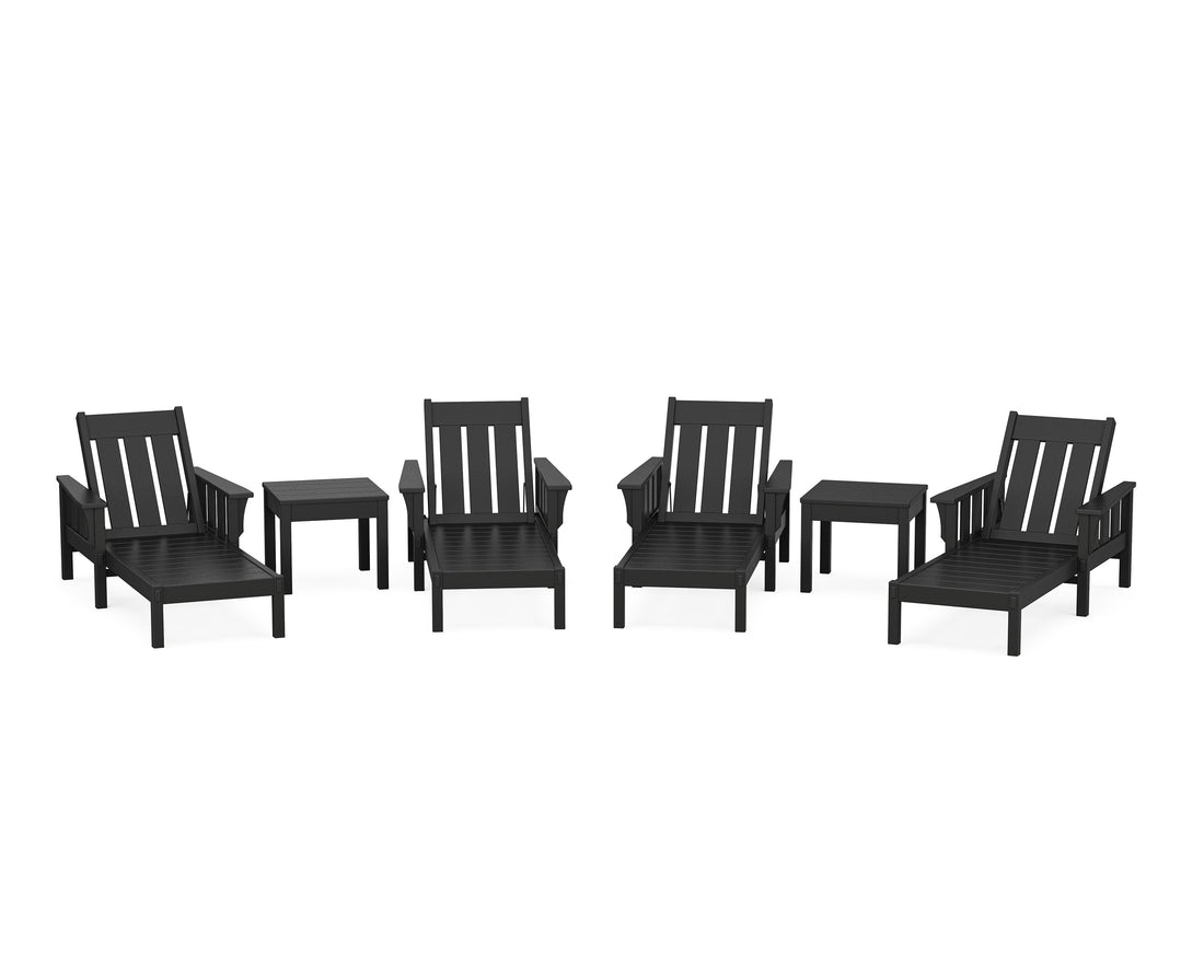 POLYWOOD Acadia 6-Piece Chaise Set in Black