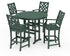 POLYWOOD Country Living Wovendale 5-Piece Round Farmhouse Bar Set in Green