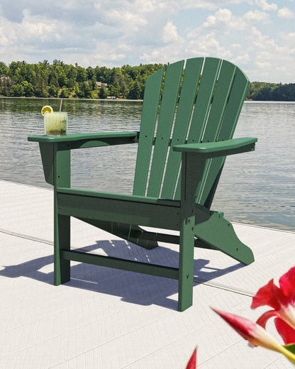 POLYWOOD South Beach Adirondack in Green styled outdoors