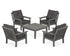 POLYWOOD Vineyard 5-Piece Deep Seating Conversation Set in Slate Grey / Ash Charcoal