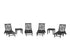 POLYWOOD Chippendale 6-Piece Chaise Set with Wheels in Black