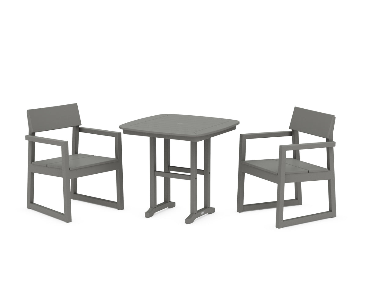 POLYWOOD EDGE 3-Piece Dining Set in Slate Grey