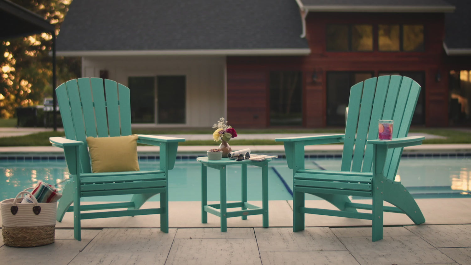 POLYWOOD Nautical Curveback Adirondack Chair