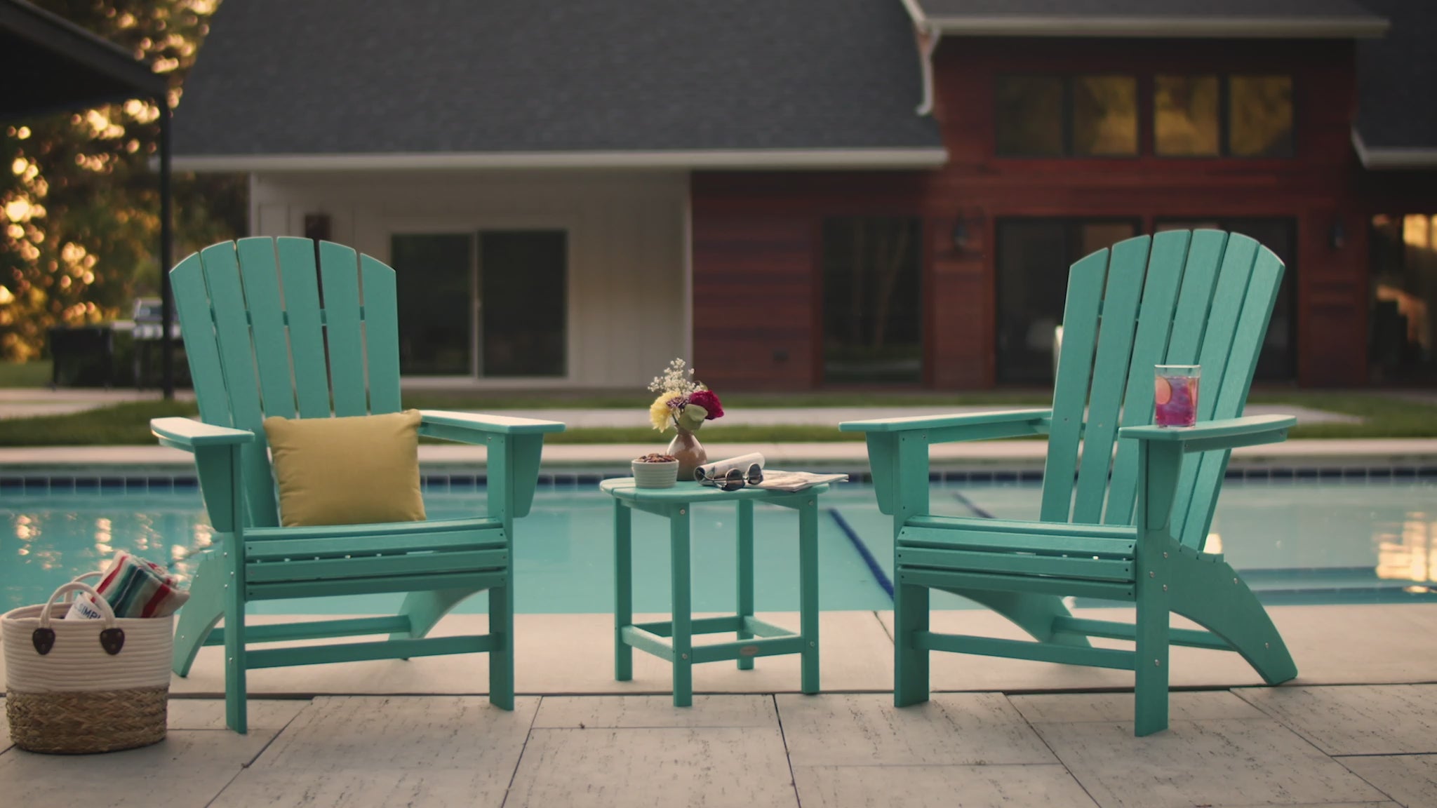 POLYWOOD Nautical Curveback Adirondack Chair