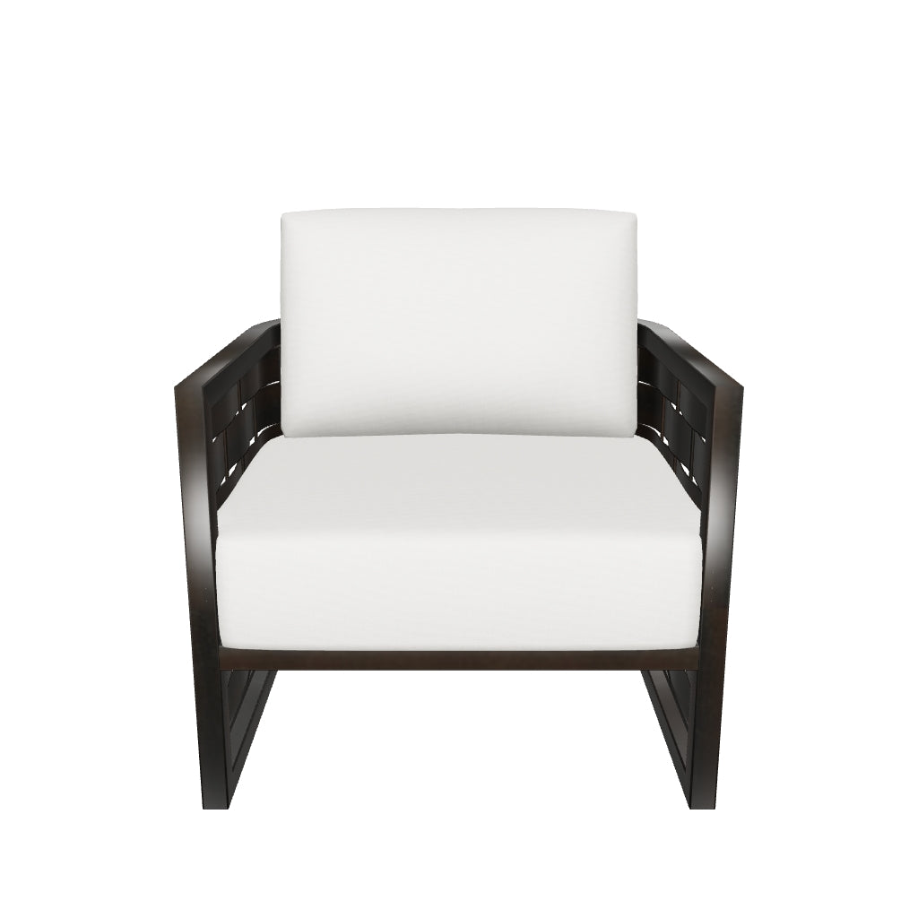 Castelle Biscayne Cushioned Lounge Chair 3D model (Antique Auburn frame, Bergen Beige fabric) - drag to rotate