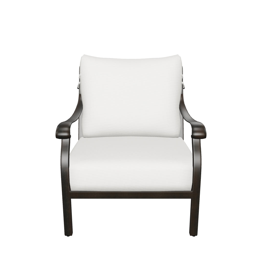 Castelle Madrid Cushioned Lounge Chair 3D model (Antique Auburn frame, Bergen Beige fabric) - drag to rotate