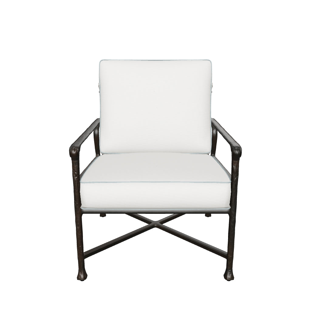 Castelle Marquis Cushioned Lounge Chair 3D model (Antique Auburn frame, Bergen Beige fabric) - drag to rotate