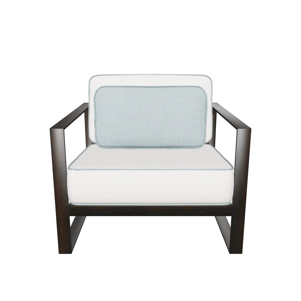 Castelle Park Place Cushioned Lounge Chair 3D model (Antique Auburn frame, Bergen Beige fabric) - drag to rotate