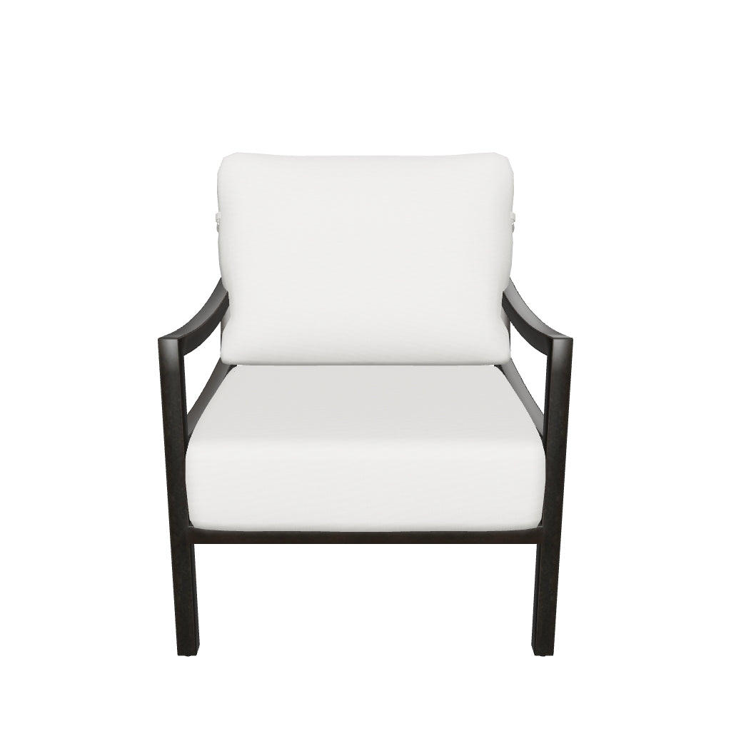 Castelle Roma Cushioned Lounge Chair 3D model (Antique Auburn frame, Bergen Beige fabric) - drag to rotate