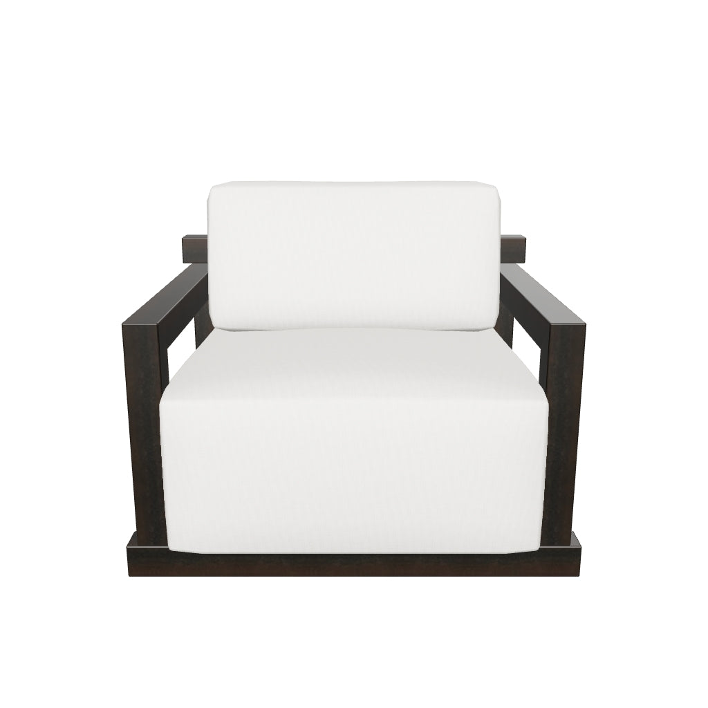 Castelle Talon Cushioned Lounge Chair 3D model (Antique Auburn frame, Bergen Beige fabric) - drag to rotate