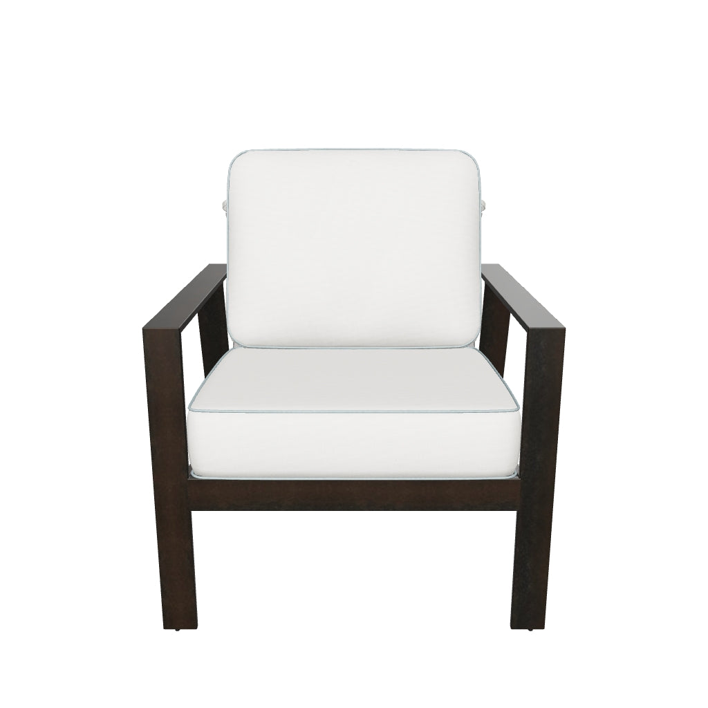 Castelle Trento Cushioned Lounge Chair 3D model (Antique Auburn frame, Bergen Beige fabric) - drag to rotate