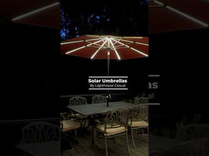 Lighthouse Casual Swirl Tilt Solar Umbrella with LED Lights