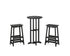 POLYWOOD Modern Studio Bar Stool 3-Piece Bistro Set in Black