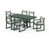 POLYWOOD EDGE Sling 7-Piece Farmhouse Dining Set in Green / Birch
