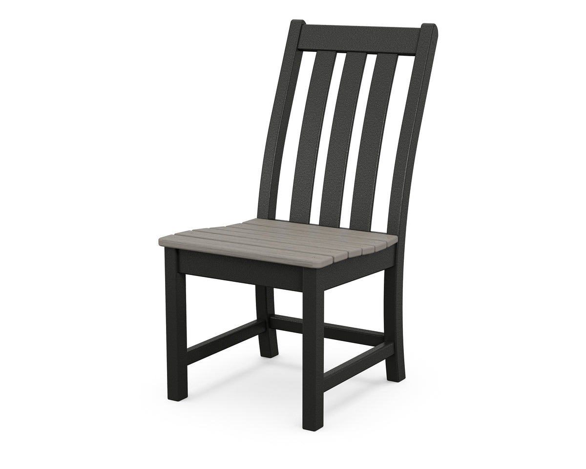 POLYWOOD Vineyard Dining Side Chair in Black / Driftwood