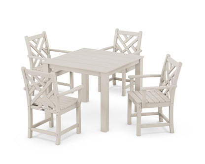 POLYWOOD Chippendale 5-Piece Parsons Dining Set in Sand