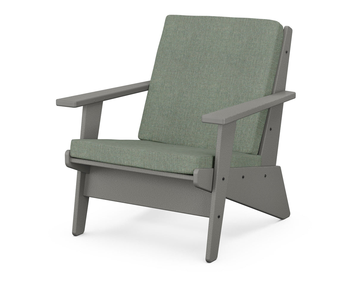 POLYWOOD Riviera Modern Lounge Chair in Slate Grey / Cast Sage