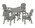 POLYWOOD Seashell 5-Piece Dining Set in Slate Grey