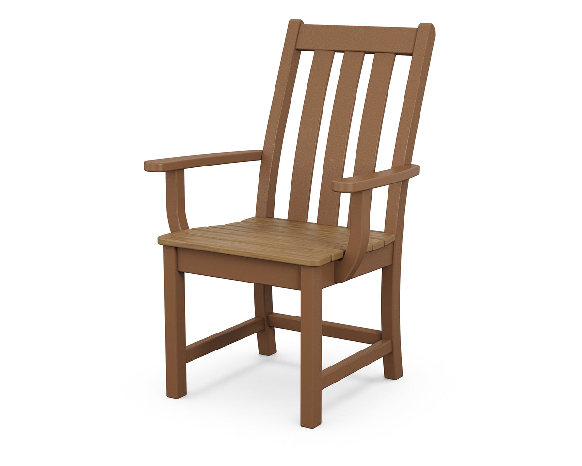 POLYWOOD Vineyard Dining Arm Chair in Teak / Natural