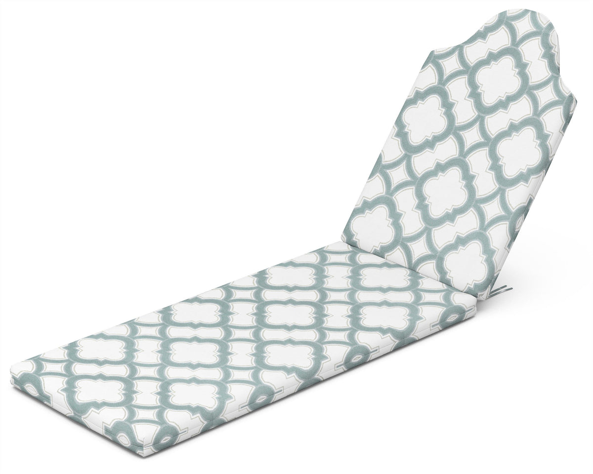 POLYWOOD Chaise Cushion in Trellis Glacier Spa
