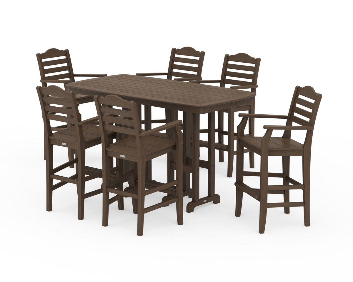 POLYWOOD Savannah Arm Chair 7-Piece Bar Set in Kona