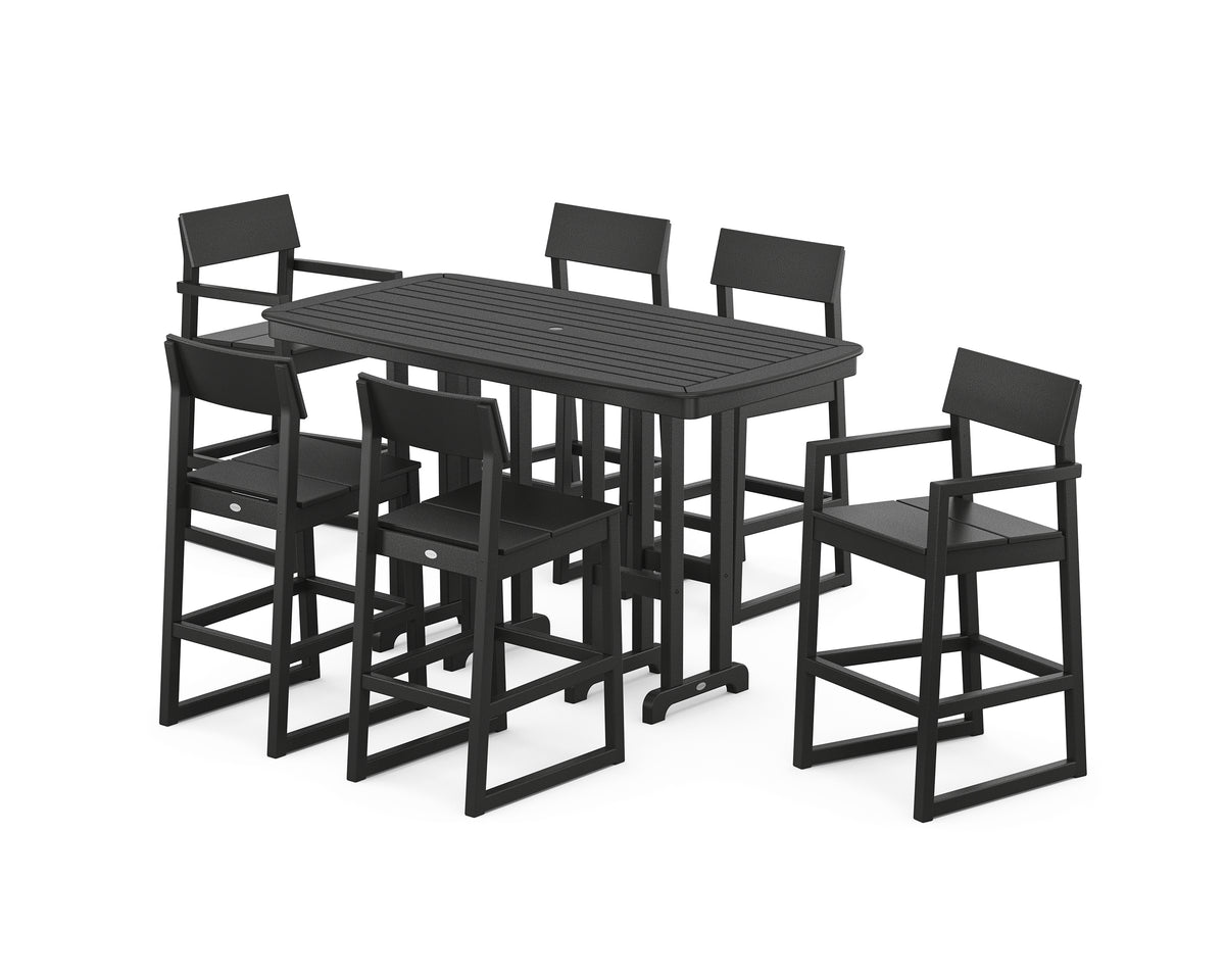POLYWOOD EDGE 7-Piece Bar Set in Black