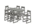 POLYWOOD EDGE Arm Chair 7-Piece Bar Set in Slate Grey